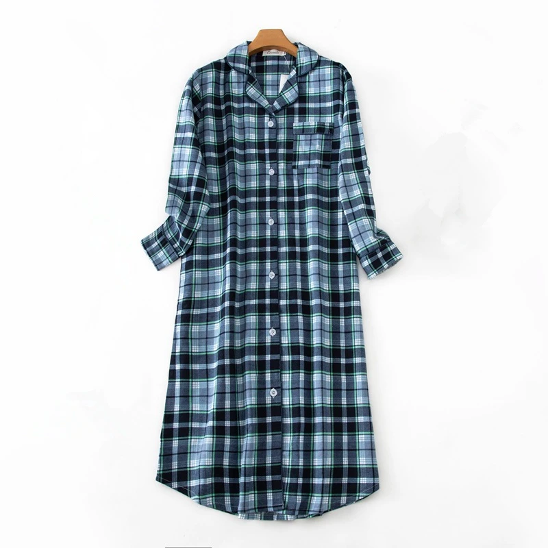 

Plus Size Long Women's Sleep Shirts Loose Flannelette Shirt Dress Night Sleep Home Clothes