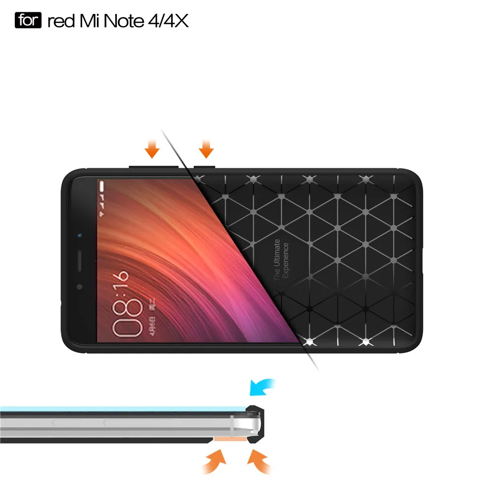Противоударный чехол бампер для Xiaomi Redmi Note 4 4X мягкий силиконовый X чехлы