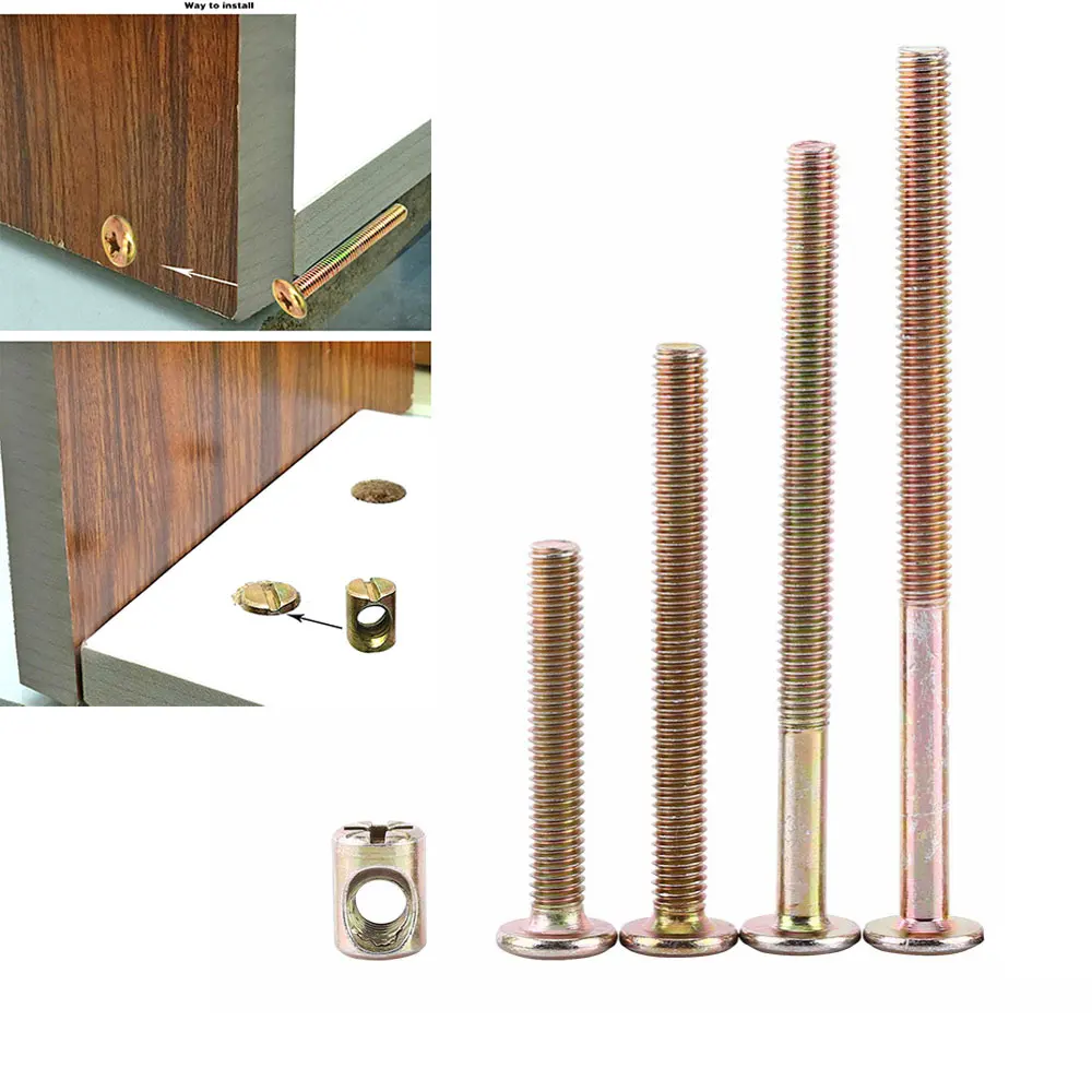

Zinc Plated M6 Hex Socket Head Cap Screws Bolts Furniture Bolts with Barrel Nuts for Furniture Cots Beds Crib Chairs