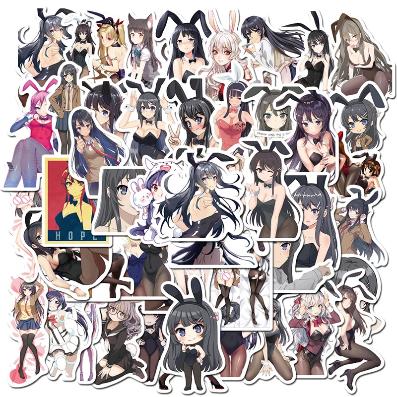 

10/30/50 Pcs Sexy Bunny Girl Graffiti Sticker Suitcase Laptop Ipad Mobile Phone Computer Guitar Waterproof Sticker Welfare Gift