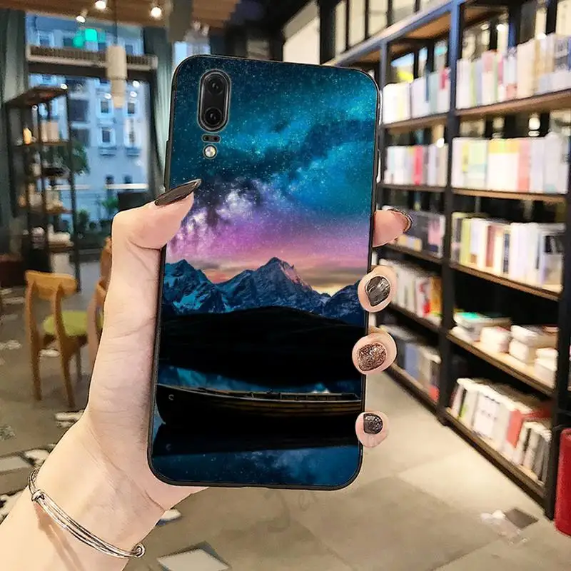 

lake Snow mountain natural lanscape Phone Case For Huawei honor Mate P 10 20 30 40 i 9 8 pro x Lite smart 2019 nova 5t