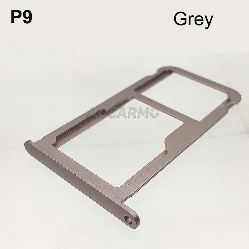 P9 Grey Aocarmo SD MicroSD держатель нано sim-карты лоток Слот для huawei P9 EVA-AL00 P9 Lite Запасная часть - Цвет: P9 Grey