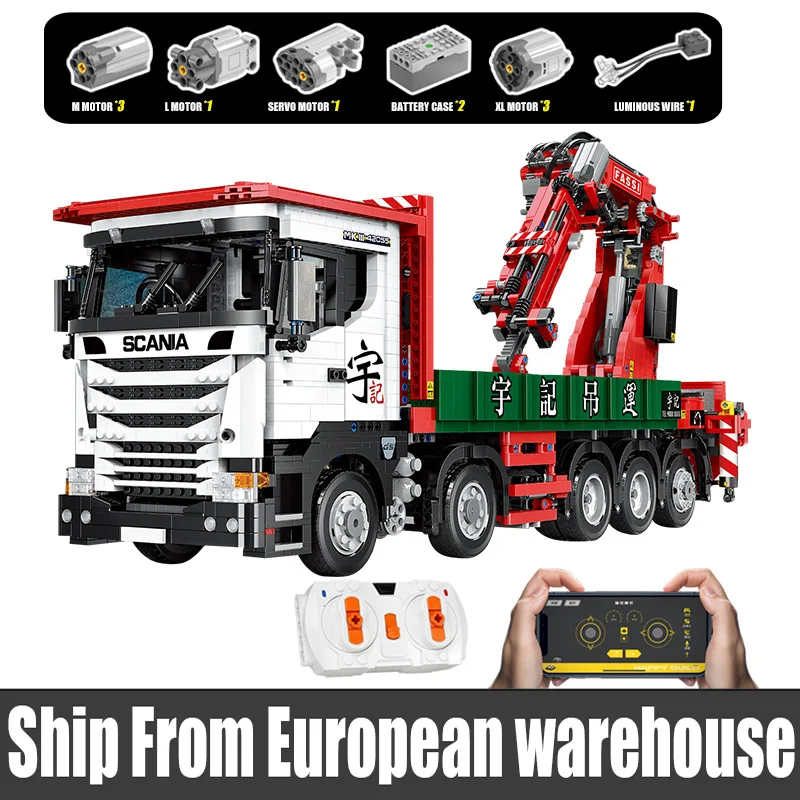 

Yeshin YC-GC008 APP Car Model The Big Scania Crane Lorry Truck Building Blocks Assembly Brick Toys Children Christmas Gifts