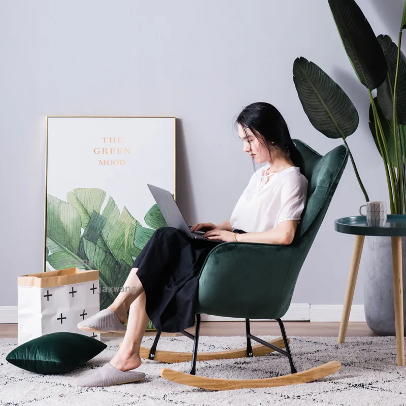 Скандинавские кресла качалки Современная спинка шезлонг мебель для украшения