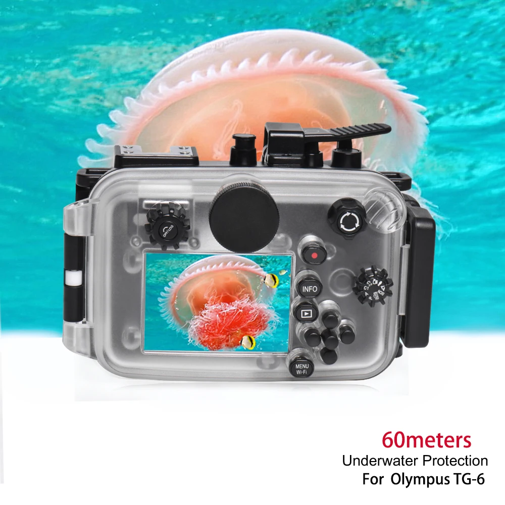 Водонепроницаемый корпус камеры Seafrogs для Olympus TG 6 TG6 камера 60m 195ft чехол подводного