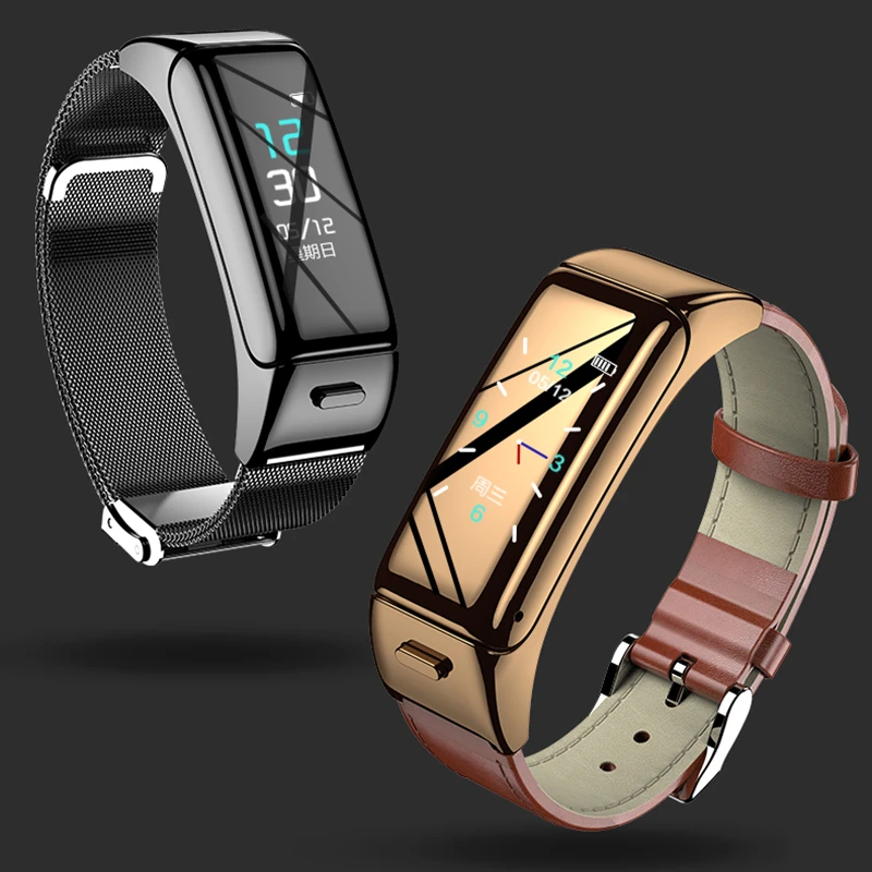 iMice B6 0.96inch Wireless Earphones Bluetooth Headset 2 in 1 Call Listen To Music Step Counter Sports Smart Watch for men women |