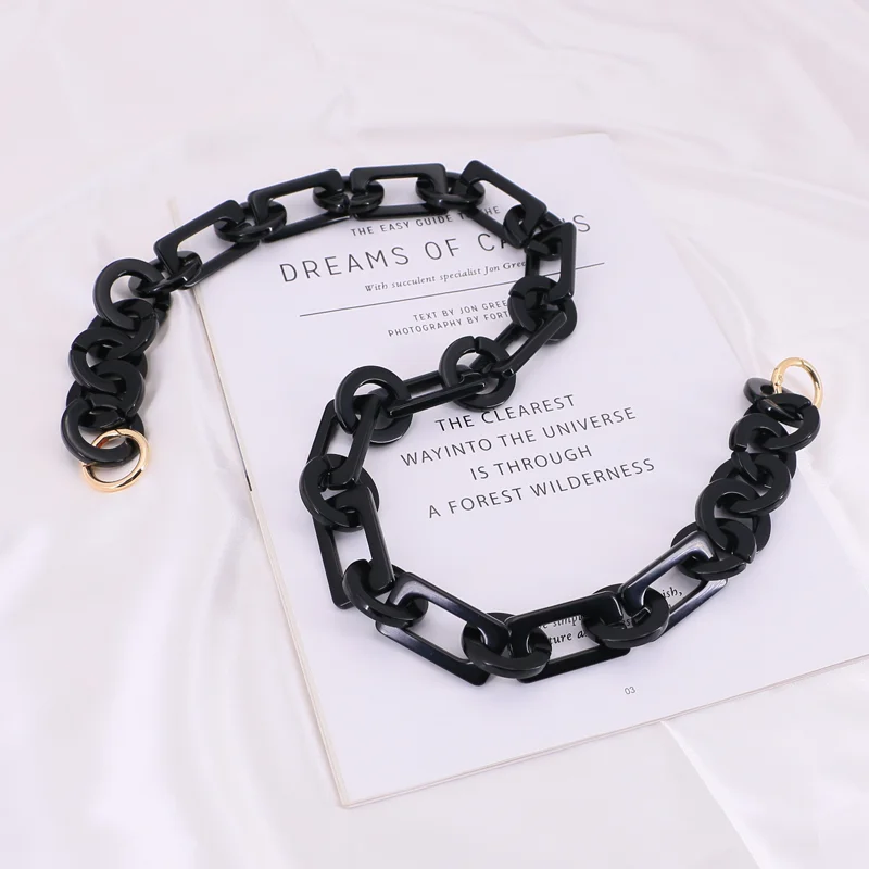 

Black Acrylic Bag Resin Messenger Bag Chain Belt Lanyard Accessories Chain DIY Ornament Shoulder Bag Belt Accessories