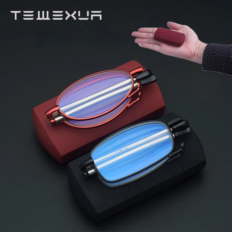 TEWEXUA брендовые портативные складные металлические очки для чтения ультралегкие