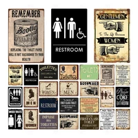 toilet sign plaque metal vintage bathroom metal sign tin sign wall decor for toilet bathroom restroom