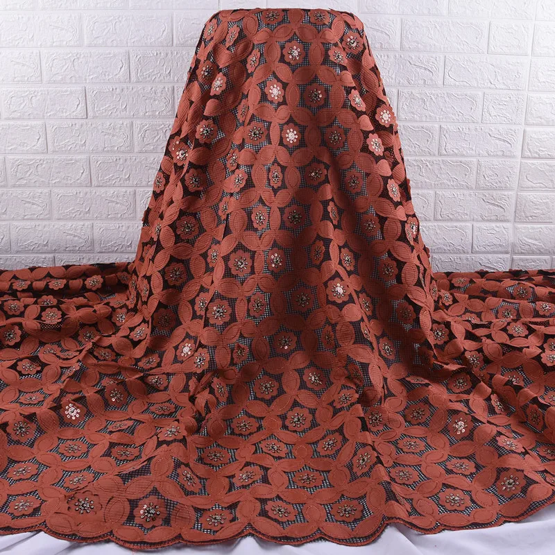 

High Quality Sequins Embroidered African Lace fabric French Tulle Lace Fabric 2020 Nigeria Net Tulle Lace fabric for Party Dress