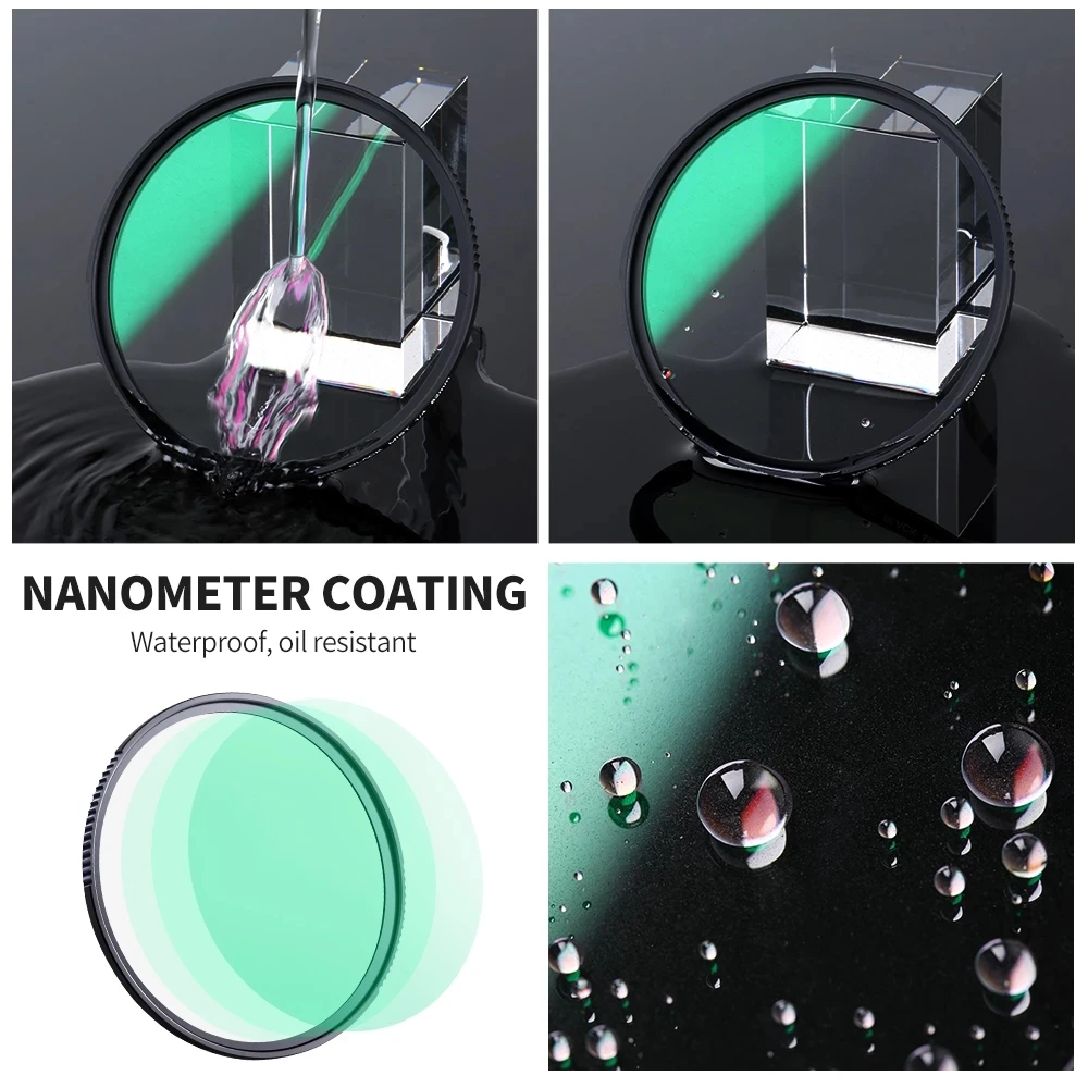 K&ampF Concept Black Mist 1/4 1/8 Lens Filter Special Effects Scratch Resistant Green Coated 49mm 52mm 58mm 62mm 67mm 77mm 82mm |