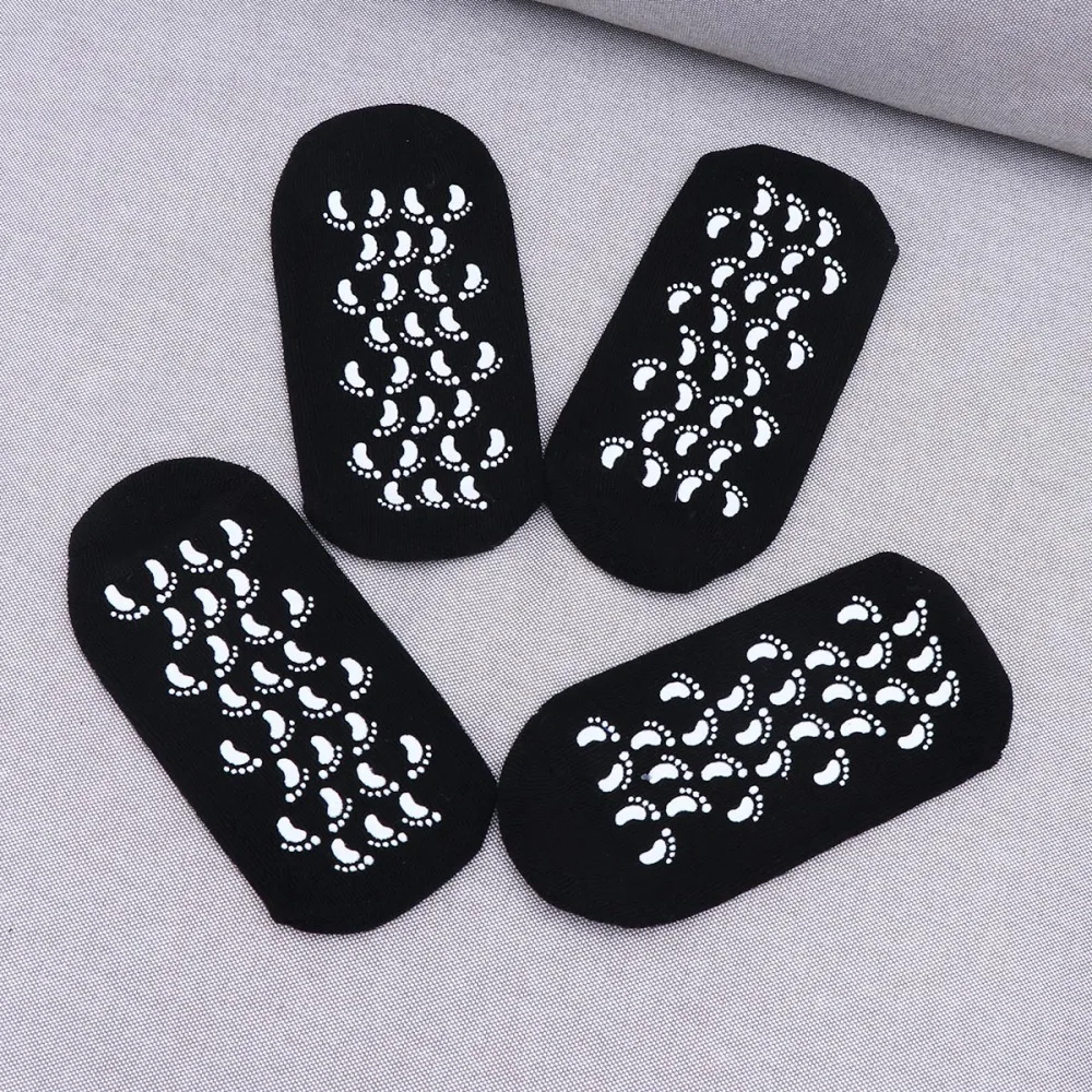 

4pcs Foot Whitening Sock Spa Gel Socks Feet Skin Care Moisturizing Socks (Black)