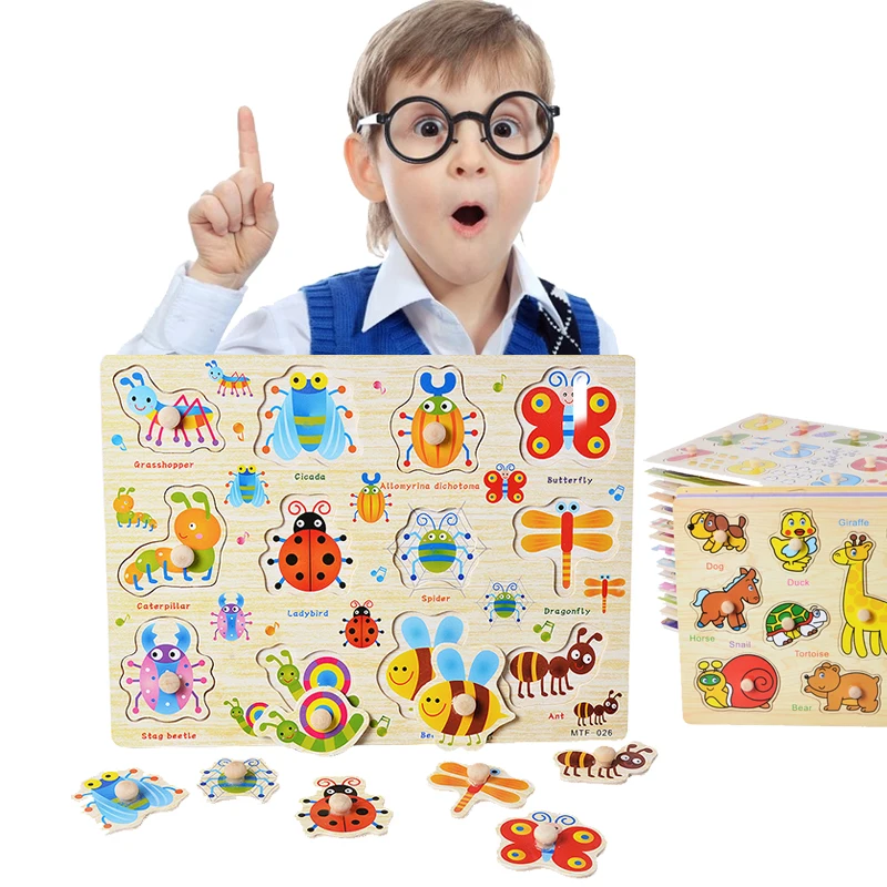 

Kids 3D Wooden Puzzles Toys Alphabet Number Puzzle Baby Colorful Letter Digital Geometric Montessori Educational Toy