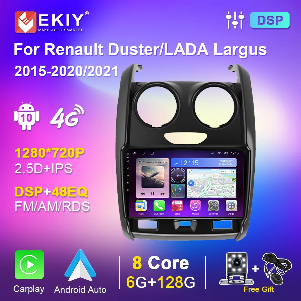 

Автомобильный радиоприемник Android 10 для Renault Duster 2015-2020 для LADA Largus 2021 GPS мультимедийный видеоплеер навигация 4G WiFi 9 дюймов IPS