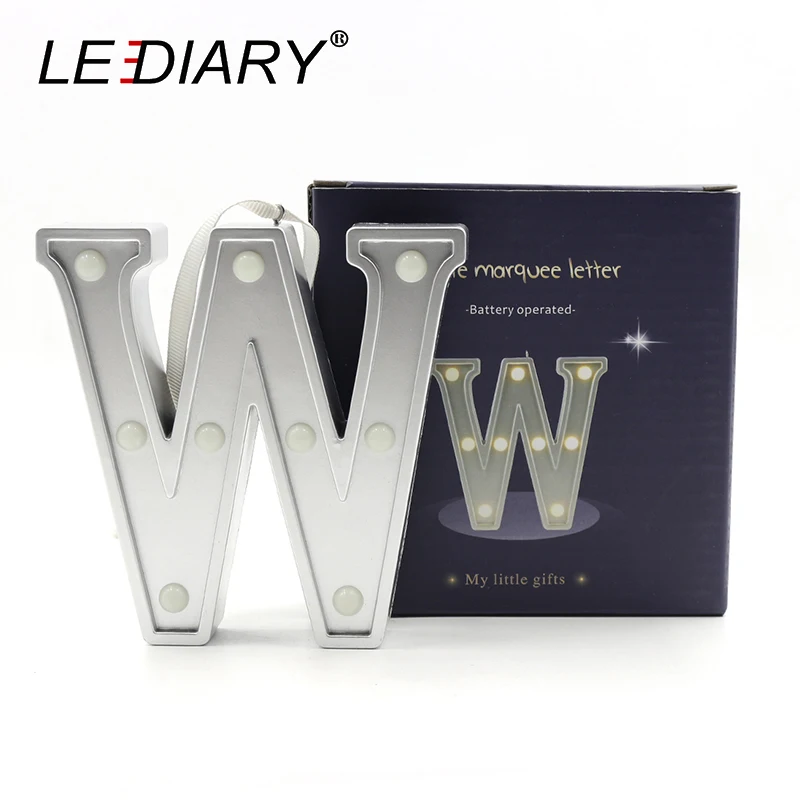 LEDIARY Алфавит праздничное освещение 26 букв украшение ночник Светодиодная