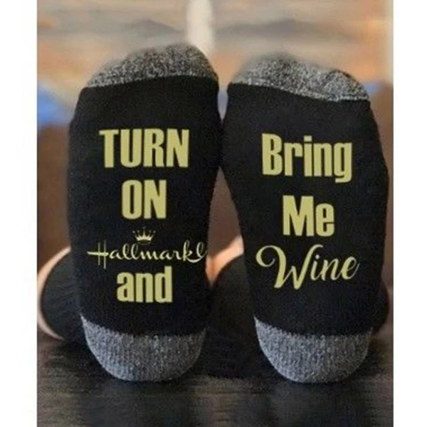

Newly 1 Pair Soft Socks Christmas Letters Printed for Women Winter Warm Socks m99