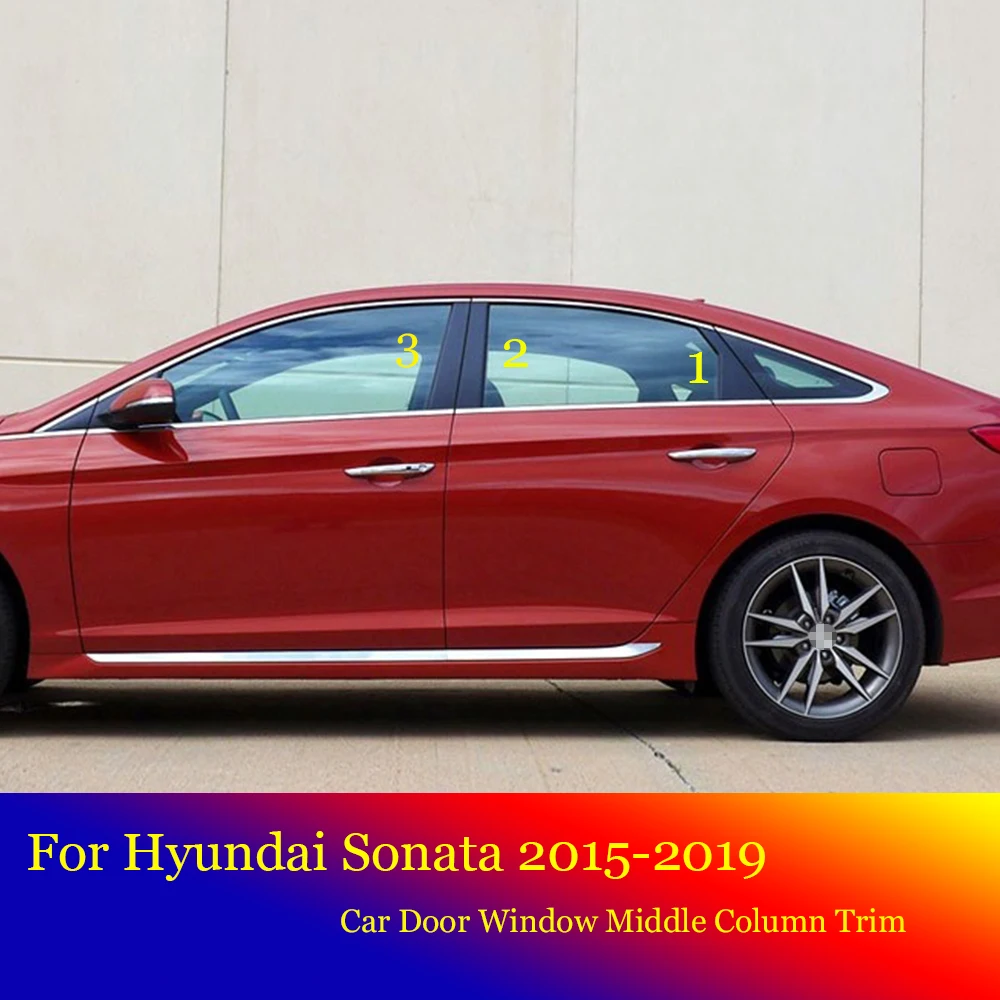 

Защитные наклейки на колонку Center BC для Hyundai Sonata 9 2015-2019, зеркальный эффект, оконные столбы, крышка, отделка, украшение