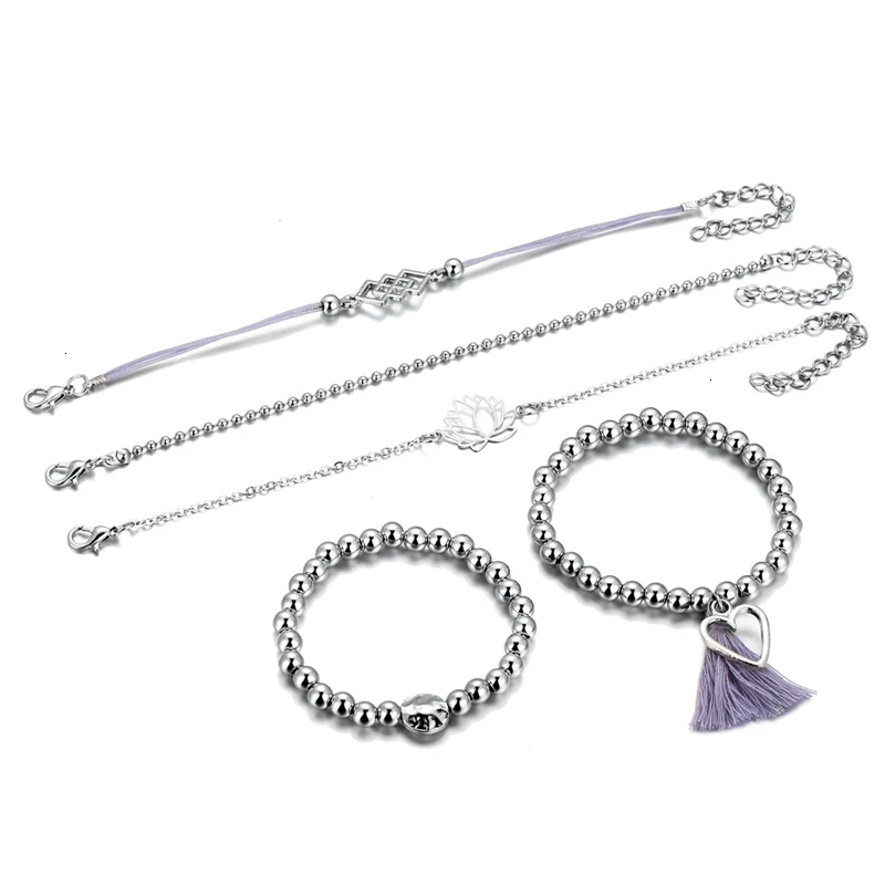 Ювелирные изделия в стиле бохо, браслеты и браслеты для женщин, богемные винтажные браслеты из бисера, набор для женщин, модные Многослойные аксессуары, бижутерия