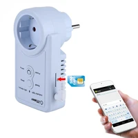 eu plug gsm temperature sensor sms remote control power outlet switch with telephone alarm temperature query power off function