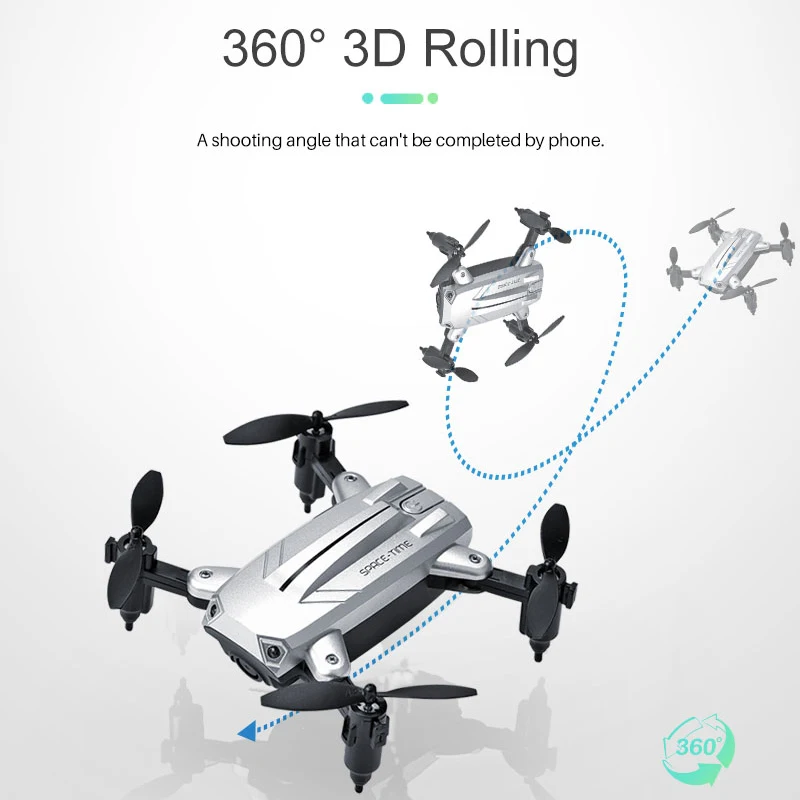 RC микро Дрон карманный мини складной один ключ возврат 360 подвижных головок
