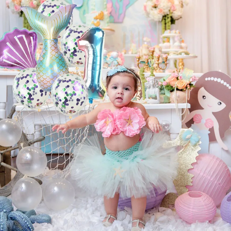 

Mermaid Party Decor Little Mermaid Party Supplies Disposable Tableware Sets Ocean Party Decor Baby Girl 1st Birthday Decorations
