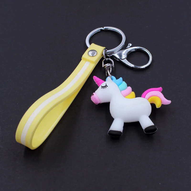 Женский брелок для ключей с подвеской в виде сердца из мультфильма Единорог |