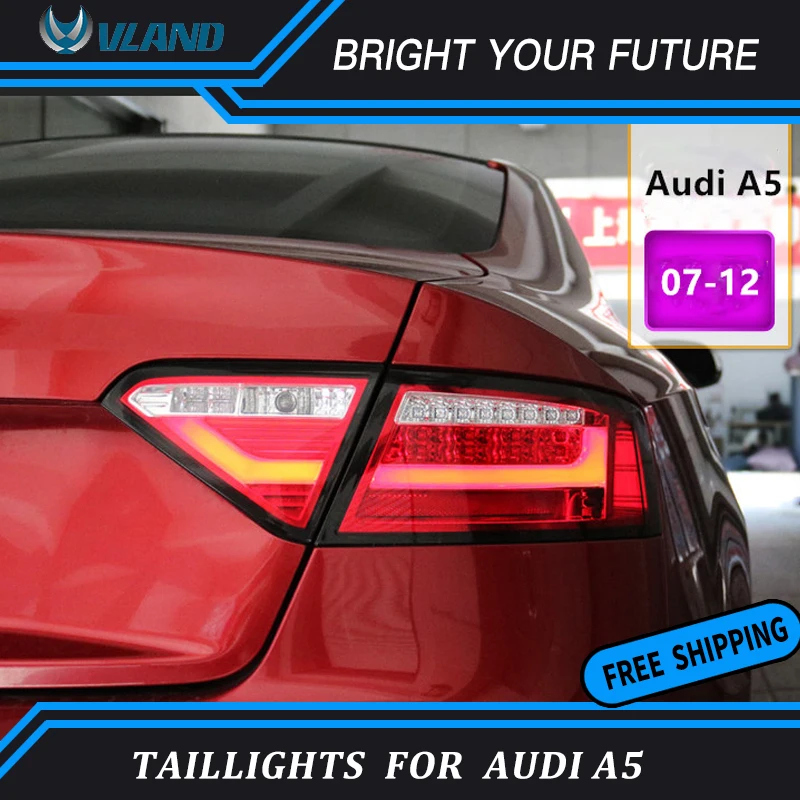 Автомобильные задние фонари для Audi A5 светодиодный 2007 2012 черный прозрачный и