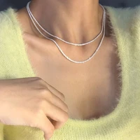 fashion chain pearl women necklace choker pearl necklace statement ladies collares gold color alloy jewelry birthday gift