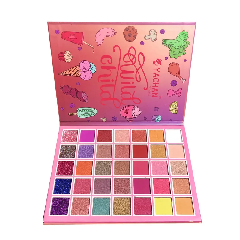 Палитра теней для век 35 цветов профессиональная матовая палитра с блестками и