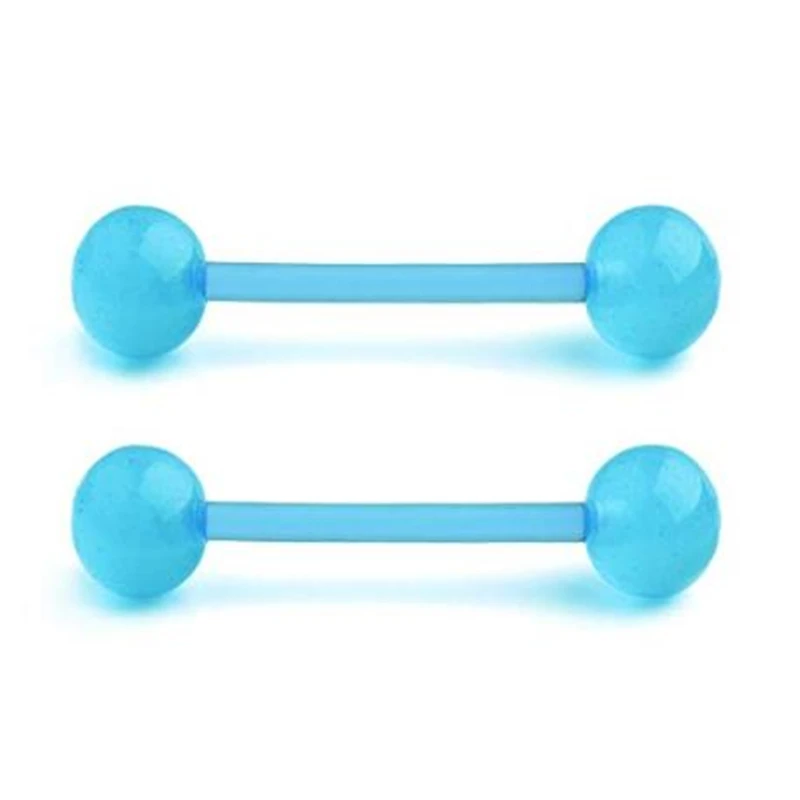 JFORYOU 14G16mm светится в темноте язык пирсинг для соска кольца фиксатор сосков прямой