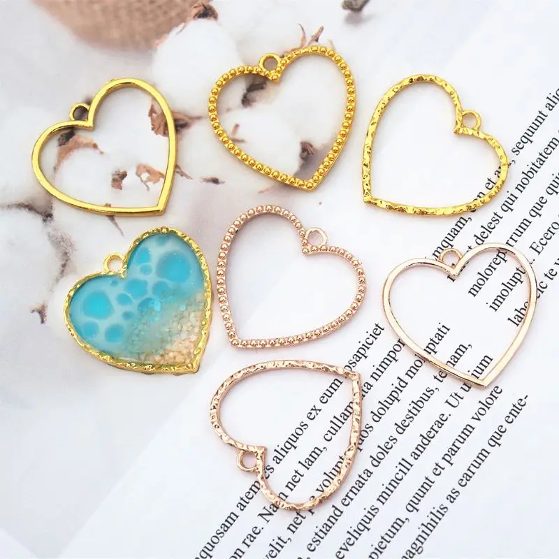 12 Pcs/set Simple DIY Crystal Epoxy Frame UV Glue Metal Frames Mold Pendant Jewelry Making Accessories | Украшения и аксессуары