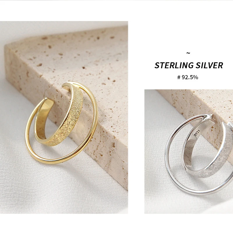 Женское кольцо из серебра 925 пробы с двойным слоем | Украшения и аксессуары