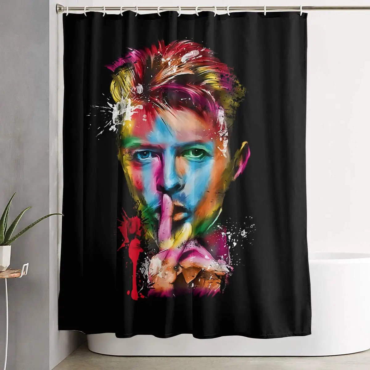 

David Bowie Shower Curtain Classic Music Style for Bathroom