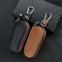 black brown leather car remote key case for volkswagen honda mazda bmw high quality automobile key protector replacement parts