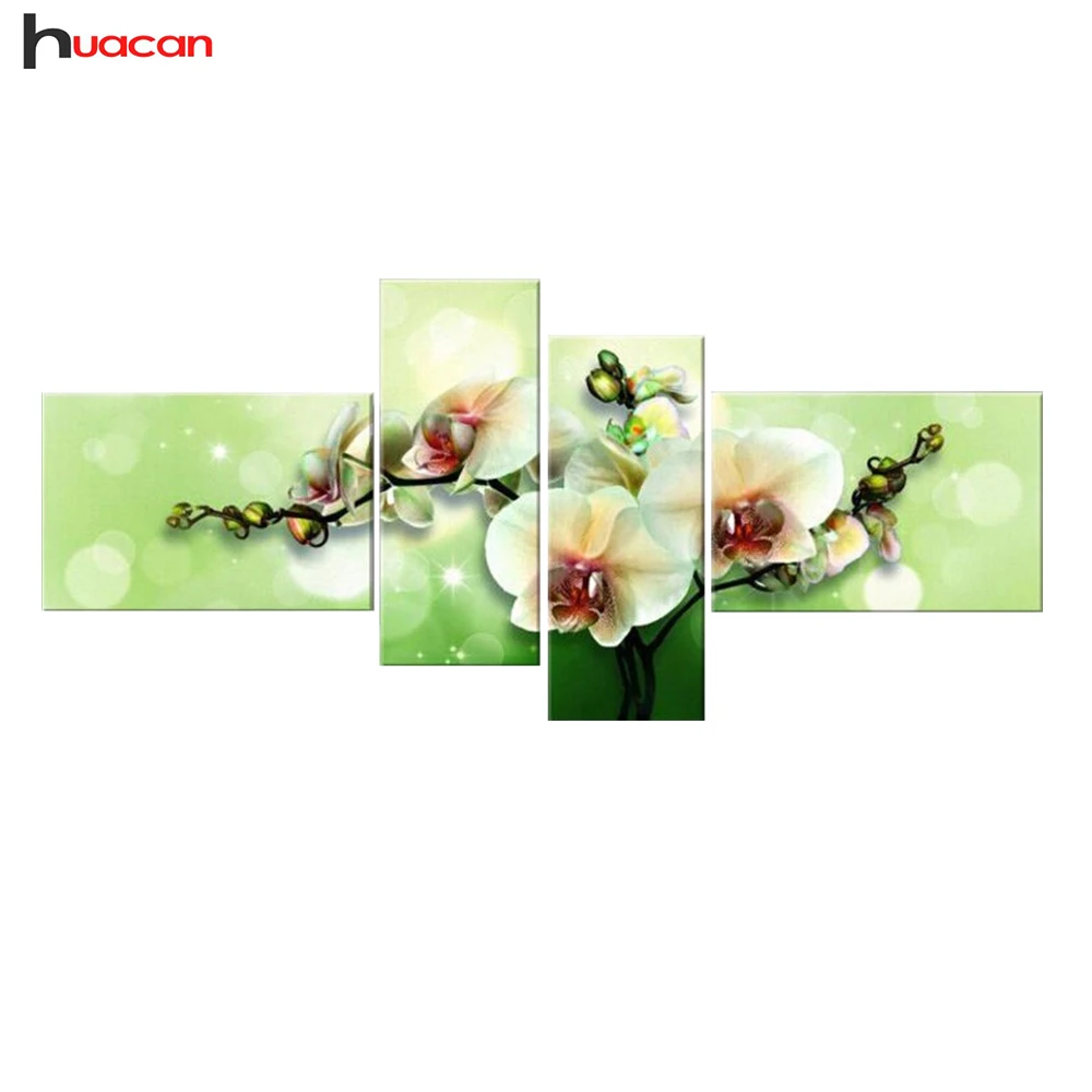 

HUACAN DIY 5D алмазная вышивка крестиком Алмазная картина для дома декоративные подарки модный цветок 4 шт. рукоделие F1531