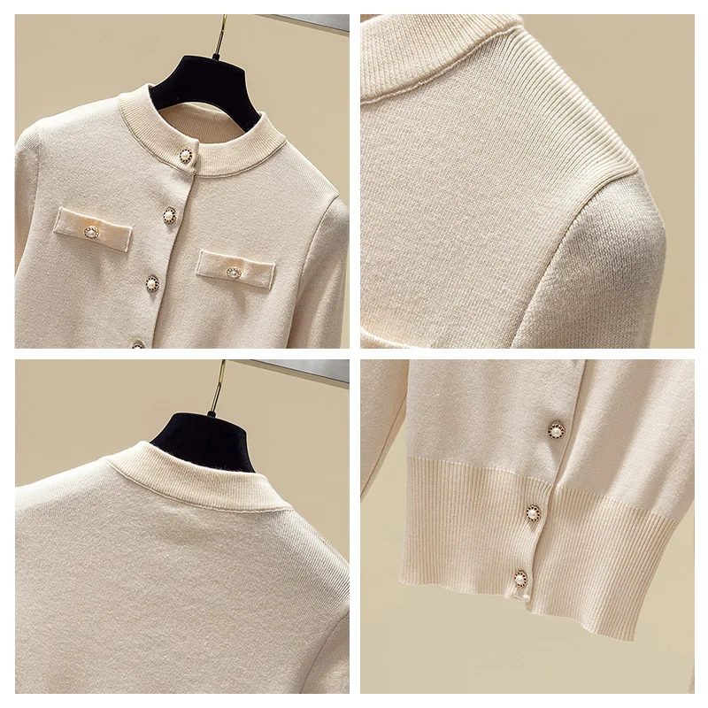 MUMUZI Sweater jacket female spring and autumn 2021 new fashion Slim short sweater front buttons cardigan turtleneck |