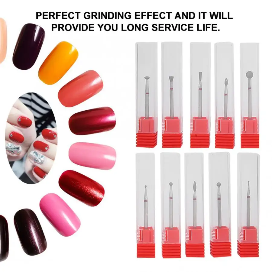 10 шт фрез для полировки ногтей Полировка шлифовальный буфер маникюра и педикюра