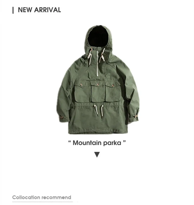 

2021AW Tooling Japanese Vintage Snow Mountain Outdoor Hoodie Overcoming Multi-pocket Orange Waist Coat Head Male