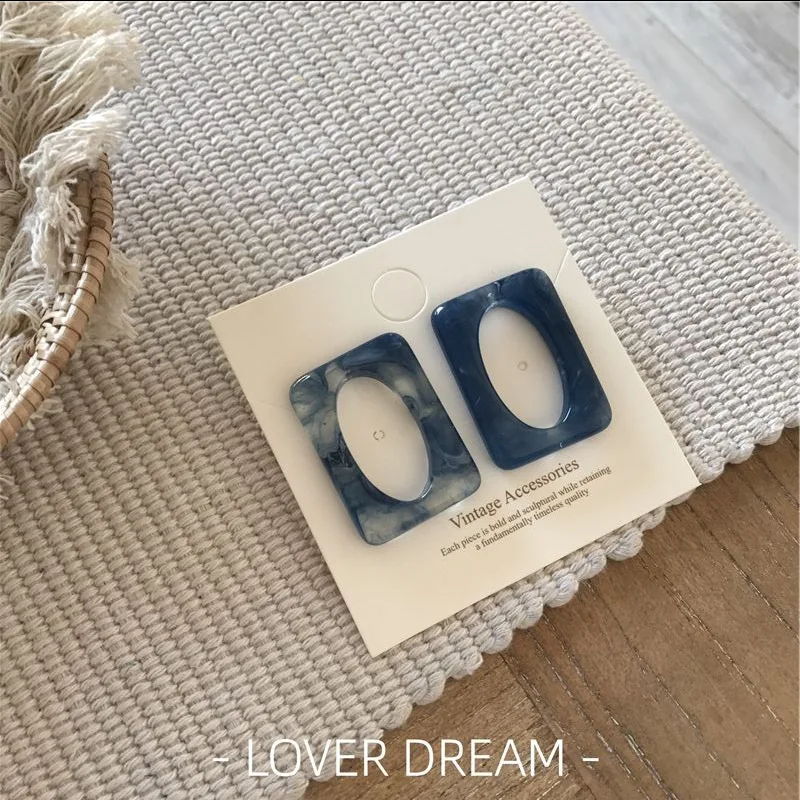 

2020 New Korean Vintage Earrings For Women Resin Transparent Earrings Geometric Openwork Earrings Fashion Jewelry