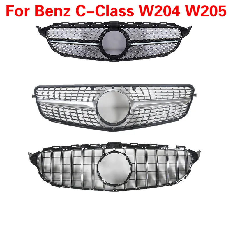 Передняя решетка для автомобиля Mercedes Benz C Class W204 W205 передняя Алмазная 08 13 14 18 19 20