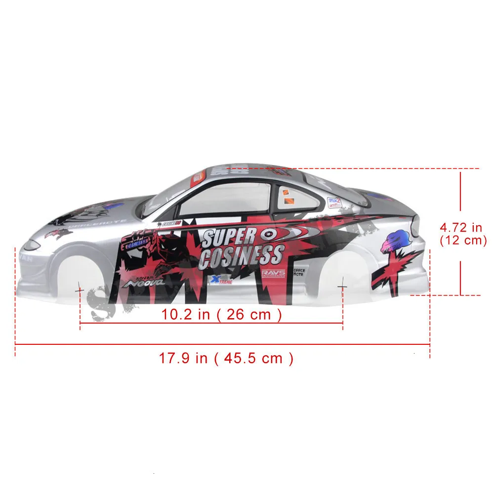 S007 S15 1/10 1:10 ПВХ Окрашенный корпус Корпуса для 1/10 RC хобби Гоночная машина 2 шт./лот