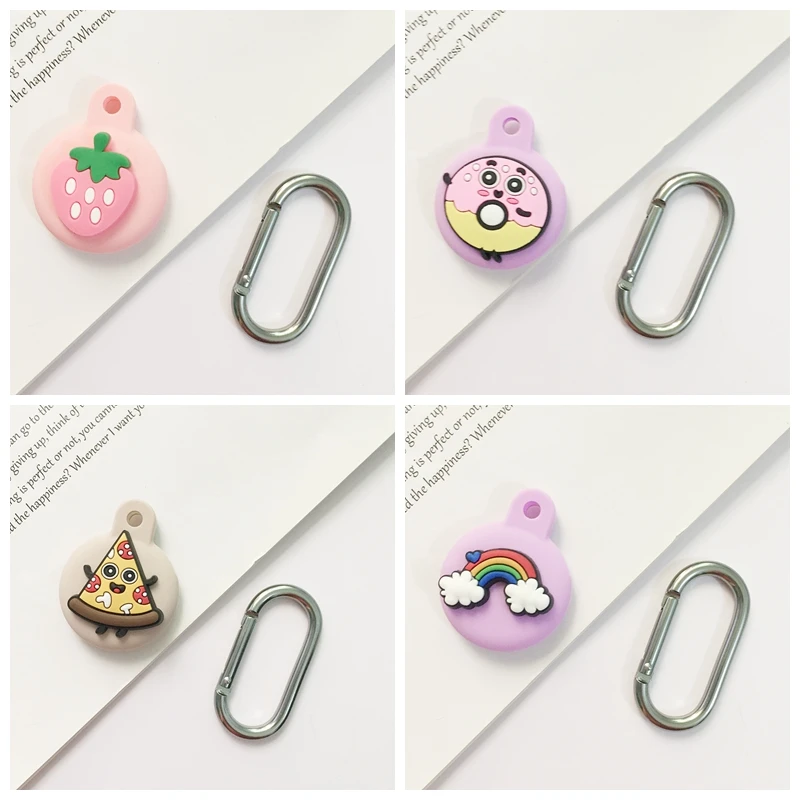 

For AirTag Protection Case Cartoon Anti-lost Silicone Protective Case key hook for Air Tags Locator Tracker funny fruit Cover