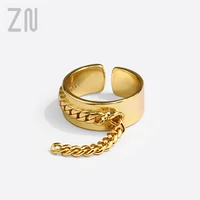 zn fashion vintage europe and america ins style chain finger ring charm jewelry gifts personality simple trendy rings for womens
