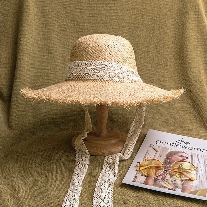 Шляпа женская Соломенная из рафии воздухопроницаемая Панама от солнца в