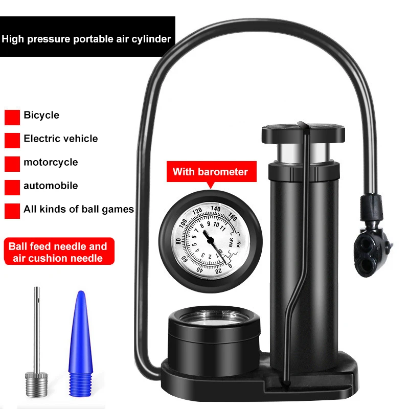 

Universal Bicycle Pump Portable Aluminum Foot Pumps MTB Cycling Air Pump Pressure Gauge Inflator 120Psi Pressure Pedal Bike Pump