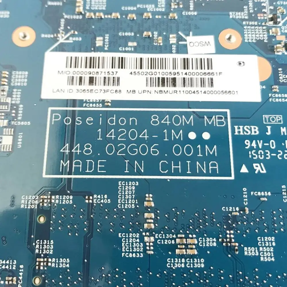 

Free Shipping 14204-1M 448.02G13.001M motherboard for Acer Aspire VN7-791 VN7-791G mianboard i7-4710HQ original tested work