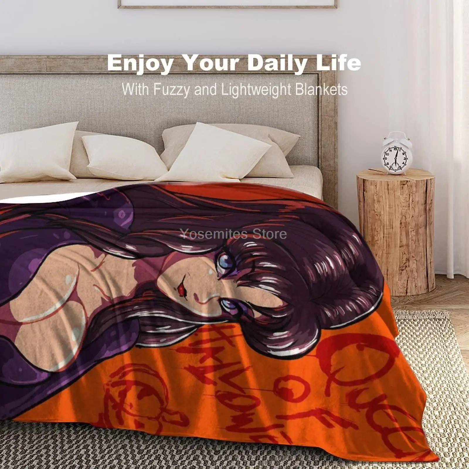 Rnnwosio Elvira Mistress of Dark Super Soft Anti-Swelling Blanket Japanese Animation Art Warm and Comfortable Home Decoration Gi | Дом и сад