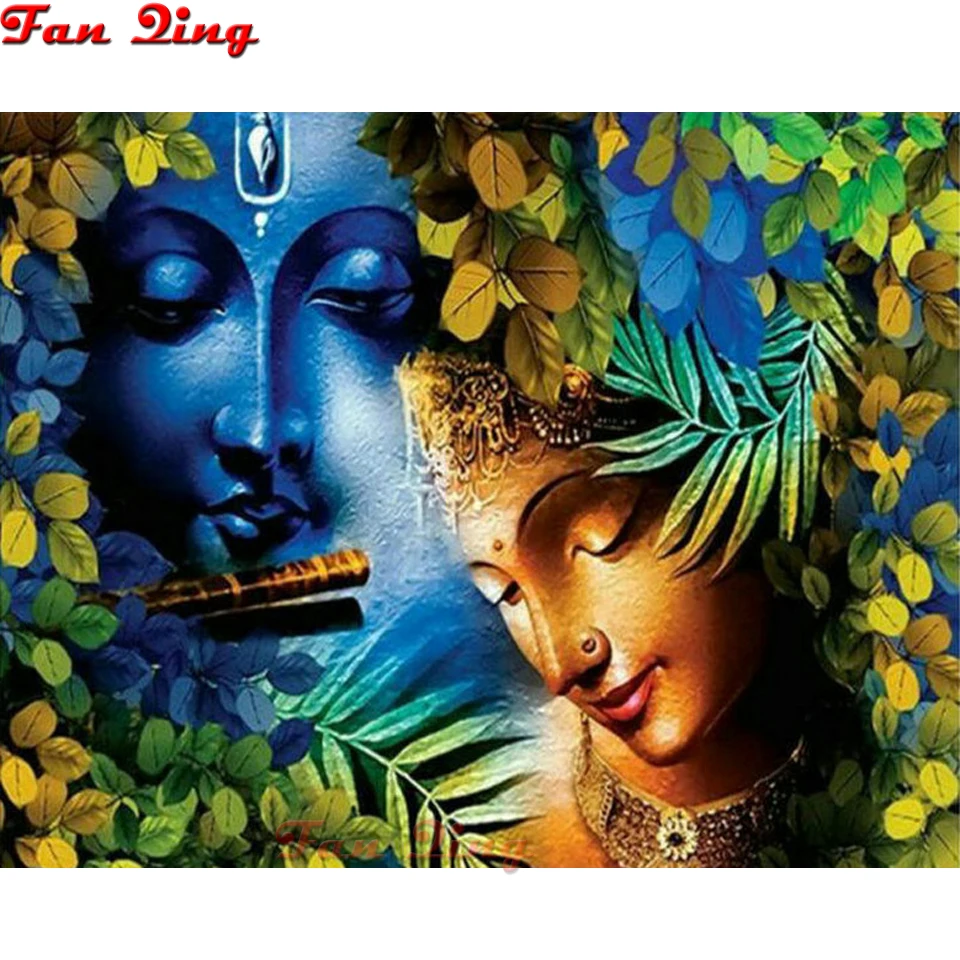 

5d алмазная вышивка Кришна и Радха Будда, алмазная живопись, мозаика, квадратные/круглые стразы, вышивка крестиком, домашний декор