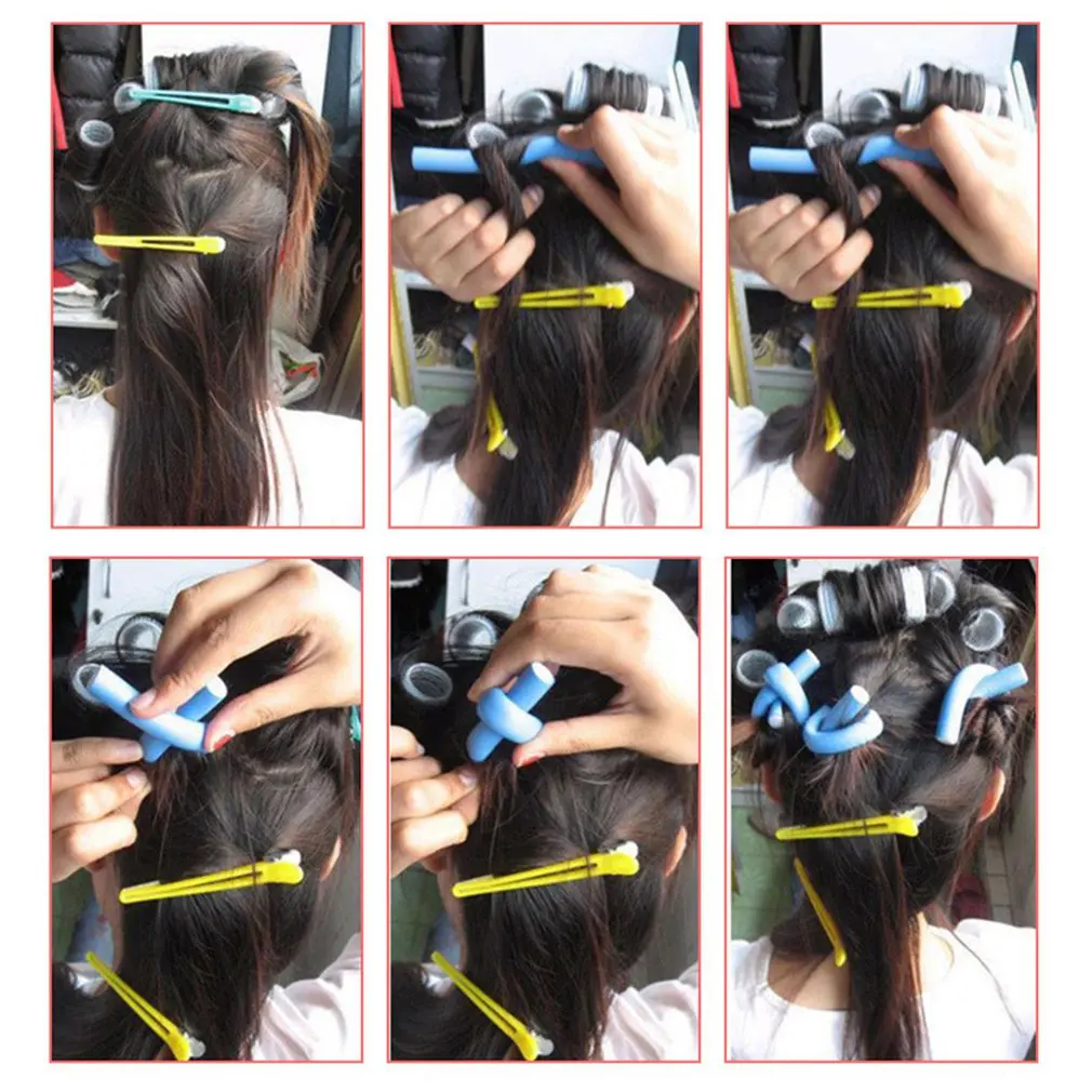 

10pcs/Lot Curler Makers Soft Foam Bendy Curls DIY Styling Hair Rollers Tool 2/1.4/1.2cm Hair Curler free shipping