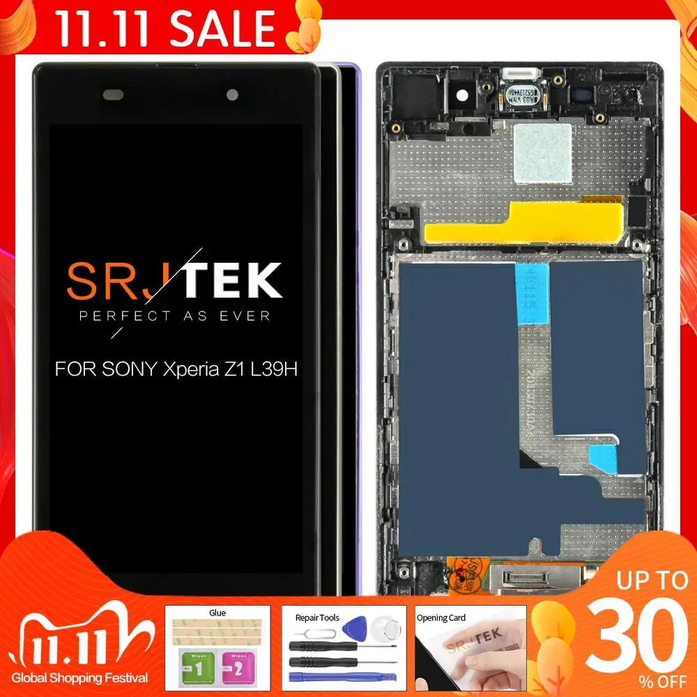 Оригинальный ЖК дисплей для SONY Xperia Z1 с сенсорным экраном и рамкой дигитайзер L39 L39H